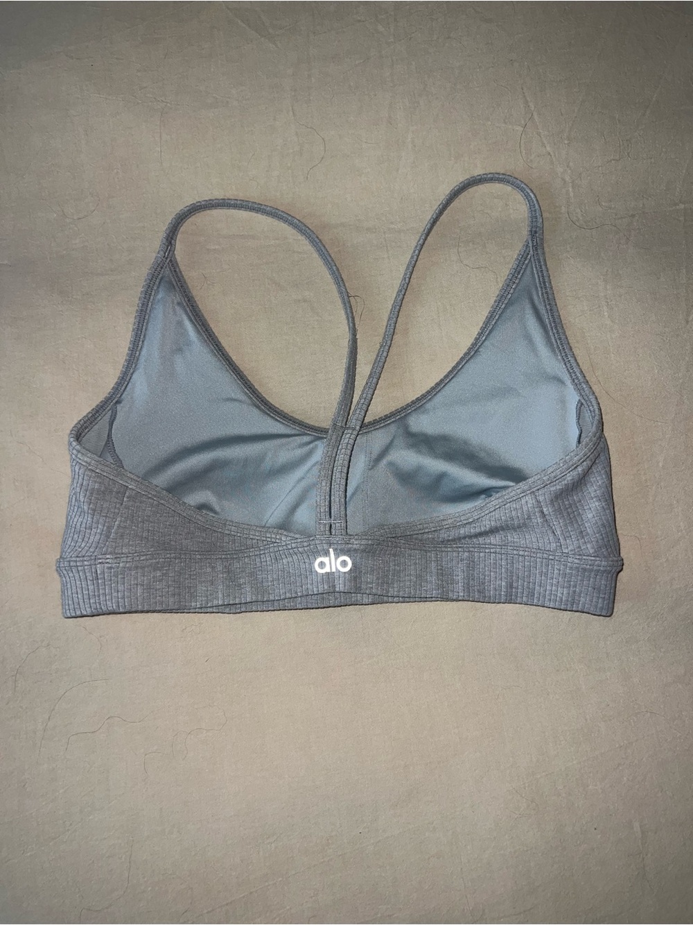 Alo Women’s Grey Strappy Sports Bra